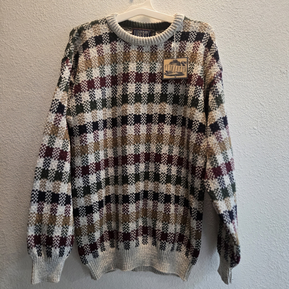 Liberty Men's Multicolor‎ Plaid Crewneck Sweater